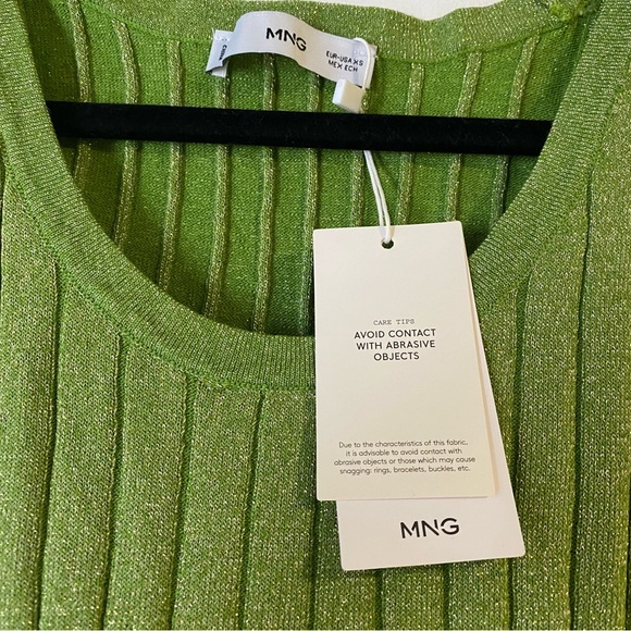 MANGO green sparkle tank top - Picture 4 of 5